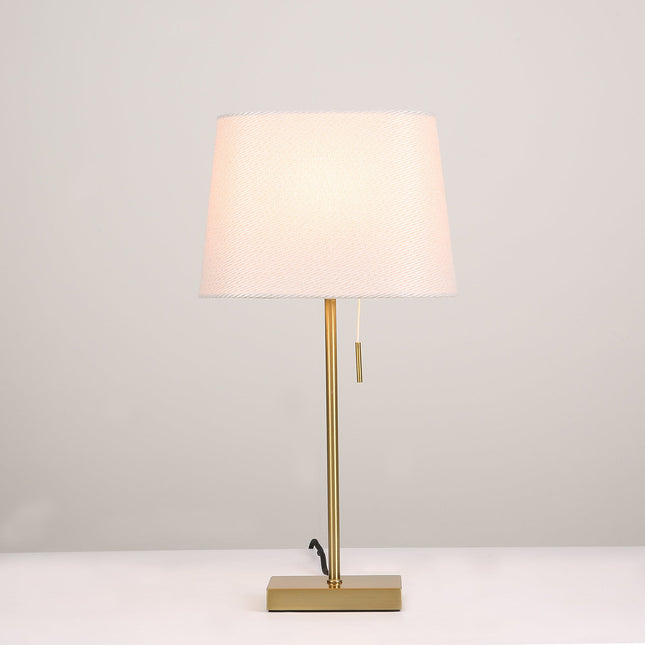 Arden Table Lamp with Brass Base and Fabric Shade for Modern Decor.