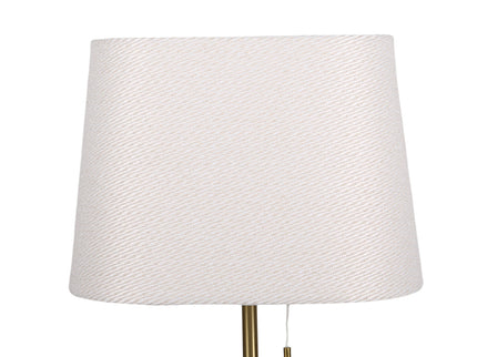 Arden Table Lamp with Brass Base and Fabric Shade for Modern Decor.