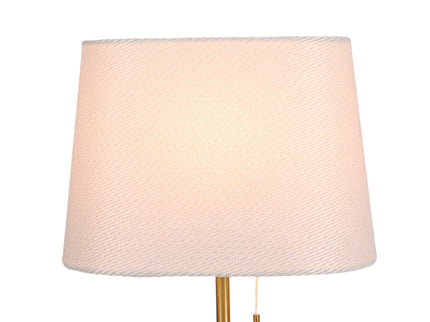 Arden Table Lamp with Brass Base and Fabric Shade for Modern Decor.