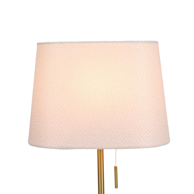 Arden Table Lamp with Brass Base and Fabric Shade for Modern Decor.