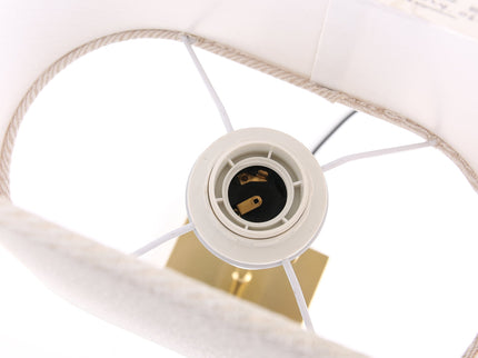 Arden Table Lamp with Brass Base and Fabric Shade for Modern Decor.