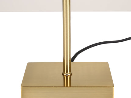 Arden Table Lamp with Brass Base and Fabric Shade for Modern Decor.