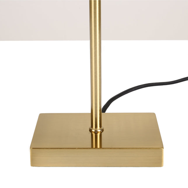 Arden Table Lamp with Brass Base and Fabric Shade for Modern Decor.