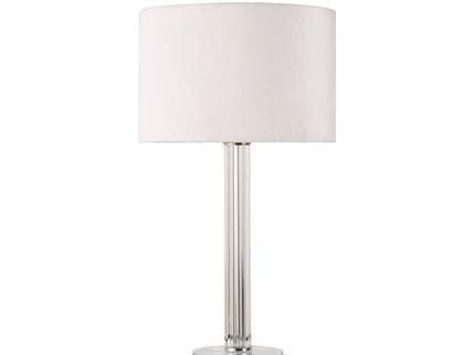Cosima Table Lamp with Glass and Fabric Shade for Elegant Living Spaces.