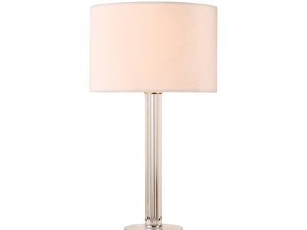 Cosima Table Lamp with Glass and Fabric Shade for Elegant Living Spaces.