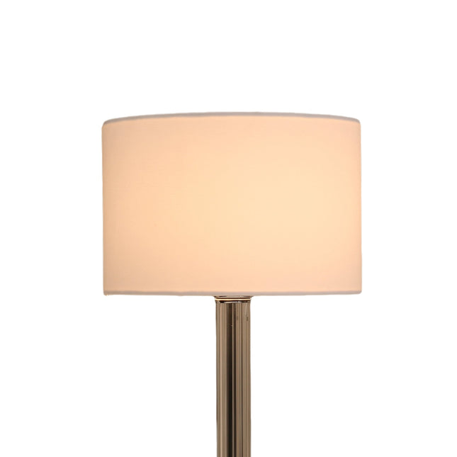 Cosima Table Lamp with Glass and Fabric Shade for Elegant Living Spaces.