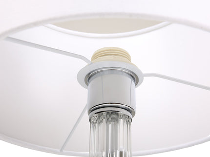 Cosima Table Lamp with Glass and Fabric Shade for Elegant Living Spaces.