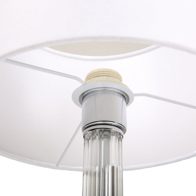 Cosima Table Lamp with Glass and Fabric Shade for Elegant Living Spaces.