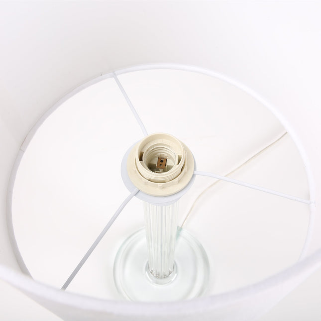 Cosima Table Lamp with Glass and Fabric Shade for Elegant Living Spaces.