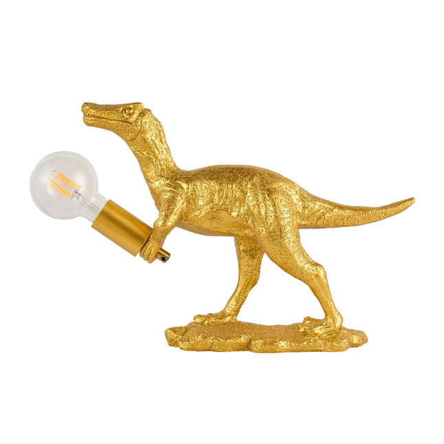 Velociraptor Grip Table Lamp with Gold Finish for Unique Home Decor.