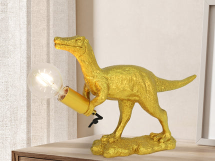 Velociraptor Grip Table Lamp with Gold Finish for Unique Home Decor.