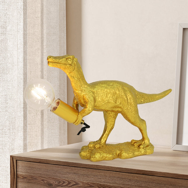 Velociraptor Grip Table Lamp with Gold Finish for Unique Home Decor.