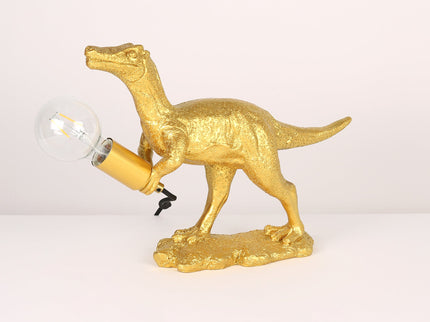 Velociraptor Grip Table Lamp with Gold Finish for Unique Home Decor.