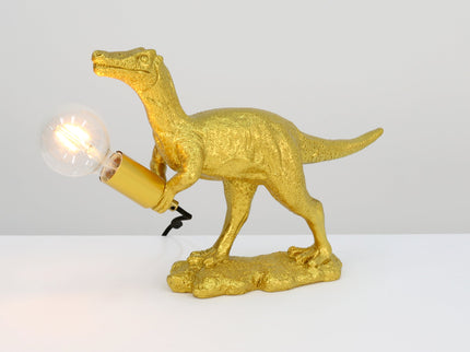 Velociraptor Grip Table Lamp with Gold Finish for Unique Home Decor.