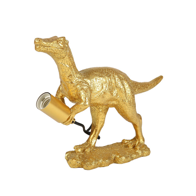 Velociraptor Grip Table Lamp with Gold Finish for Unique Home Decor.