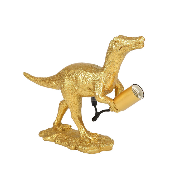 Velociraptor Grip Table Lamp with Gold Finish for Unique Home Decor.