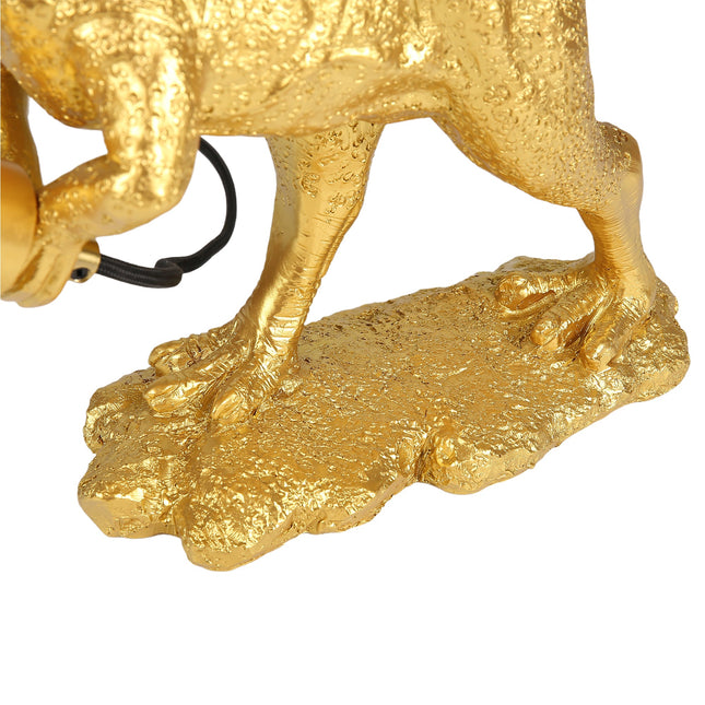 Velociraptor Grip Table Lamp with Gold Finish for Unique Home Decor.