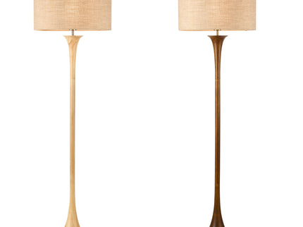 Soraya Floor Lamp Oak Walnut Modern Wooden Floor Lamp for Living Room.