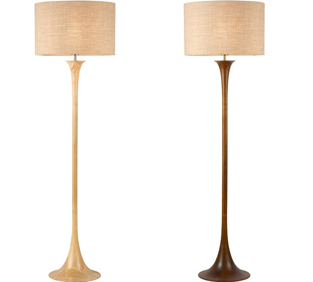 Soraya Floor Lamp Oak Walnut Modern Wooden Floor Lamp for Living Room.