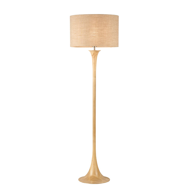 Soraya Floor Lamp Oak Walnut Modern Wooden Floor Lamp for Living Room.