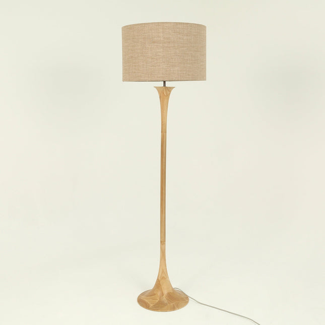 Soraya Floor Lamp Oak Walnut Modern Wooden Floor Lamp for Living Room.