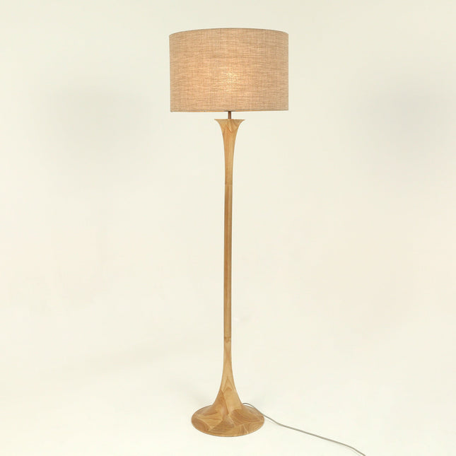 Soraya Floor Lamp Oak Walnut Modern Wooden Floor Lamp for Living Room.