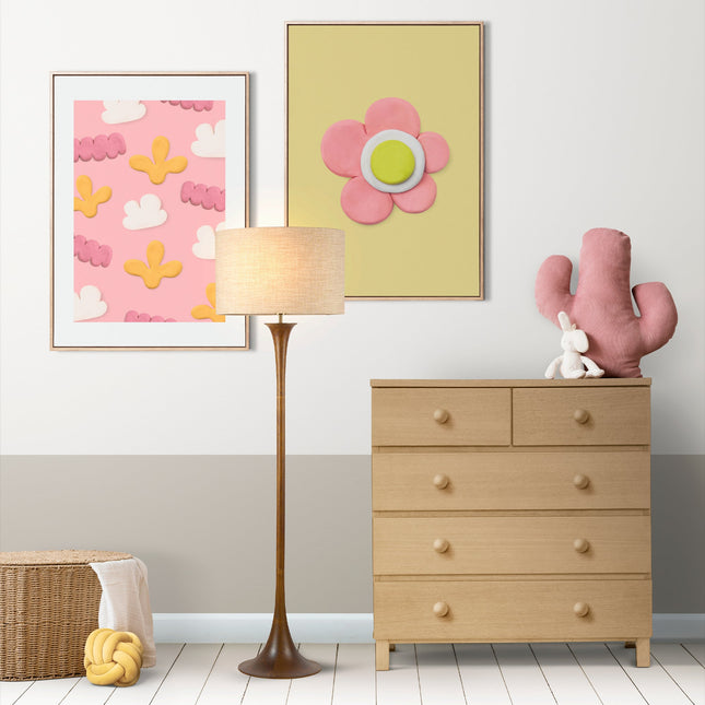 Soraya Floor Lamp Oak Walnut Modern Wooden Floor Lamp for Living Room.