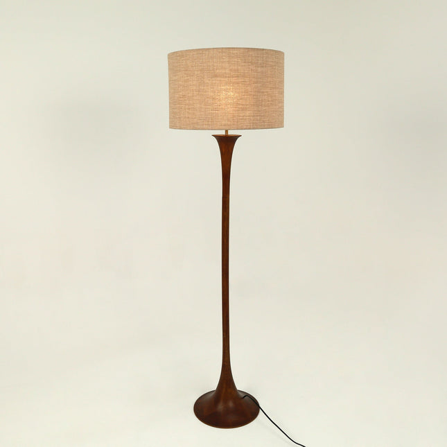 Soraya Floor Lamp Oak Walnut Modern Wooden Floor Lamp for Living Room.
