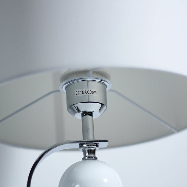 Rialto Table Lamp Navy White Modern Accent Light for Living Room.
