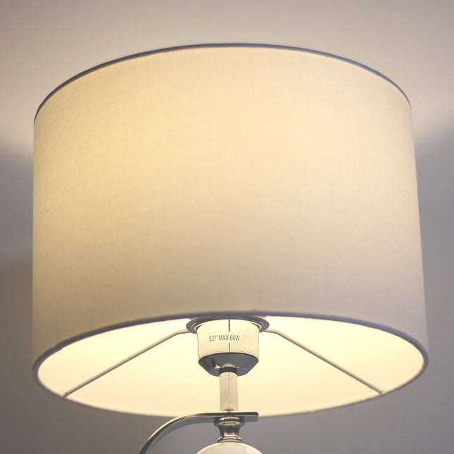 Rialto Table Lamp Navy White Modern Accent Light for Living Room.