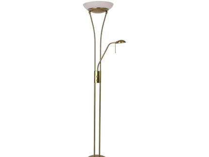 Reed LED Mother & Child Floor Lamp Black Antique Brass Satin Chrome.