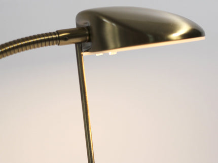 Jella LED Table Lamp Satin Chrome Antique Brass Elegant Desk Light.