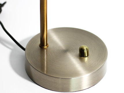 Jella LED Table Lamp Satin Chrome Antique Brass Elegant Desk Light.
