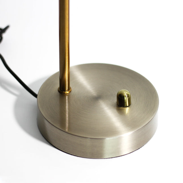 Jella LED Table Lamp Satin Chrome Antique Brass Elegant Desk Light.