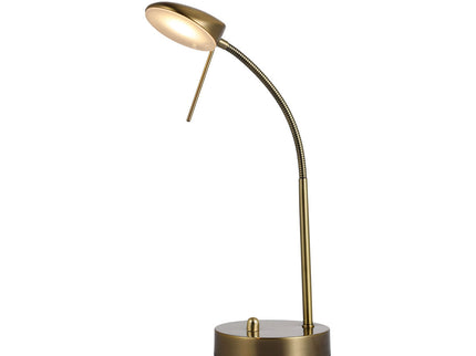 Jella LED Table Lamp Satin Chrome Antique Brass Elegant Desk Light.