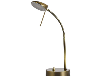 Jella LED Table Lamp Satin Chrome Antique Brass Elegant Desk Light.