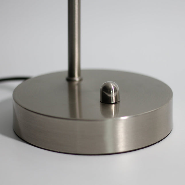 Jella LED Table Lamp Satin Chrome Antique Brass Elegant Desk Light.