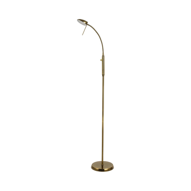 Jella LED Floor Lamp Satin Chrome Antique Brass Modern Lighting.