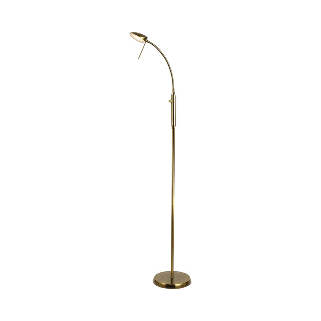 Jella LED Floor Lamp Satin Chrome Antique Brass Modern Lighting.