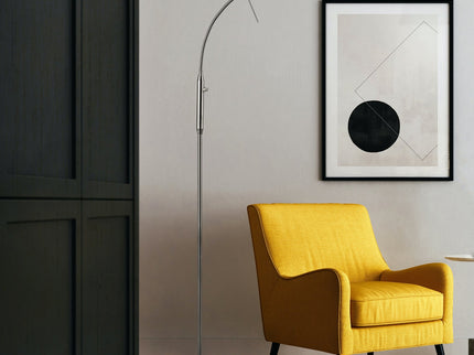 Jella LED Floor Lamp Satin Chrome Antique Brass Modern Lighting.
