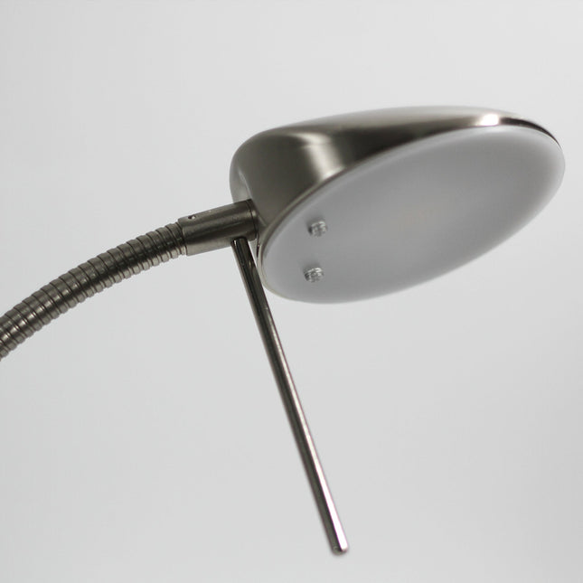 Jella LED Table Lamp Satin Chrome Antique Brass Elegant Desk Light.
