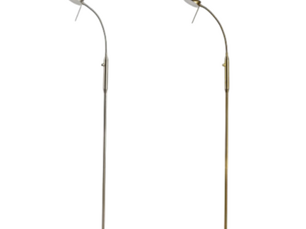 Jella LED Floor Lamp Satin Chrome Antique Brass Modern Lighting.