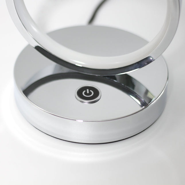 Iva LED Touch Table Lamp Rose Gold Chrome Modern Circular Design