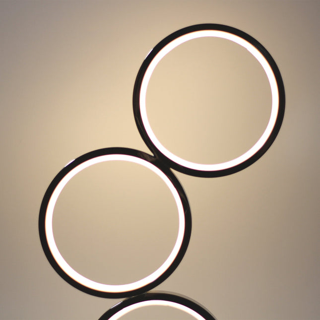 Iva LED Touch Table Lamp Rose Gold Chrome Modern Circular Design