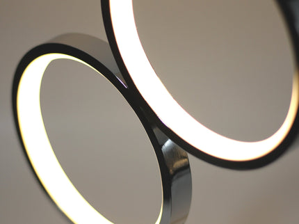 Iva LED Touch Table Lamp Rose Gold Chrome Modern Circular Design