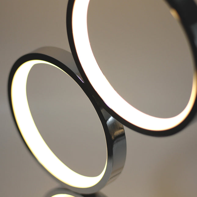 Iva LED Touch Table Lamp Rose Gold Chrome Modern Circular Design