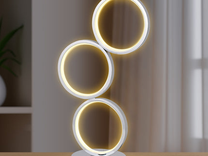 Iva LED Touch Table Lamp Rose Gold Chrome Modern Circular Design
