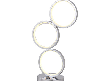 Iva LED Touch Table Lamp Rose Gold Chrome Modern Circular Design