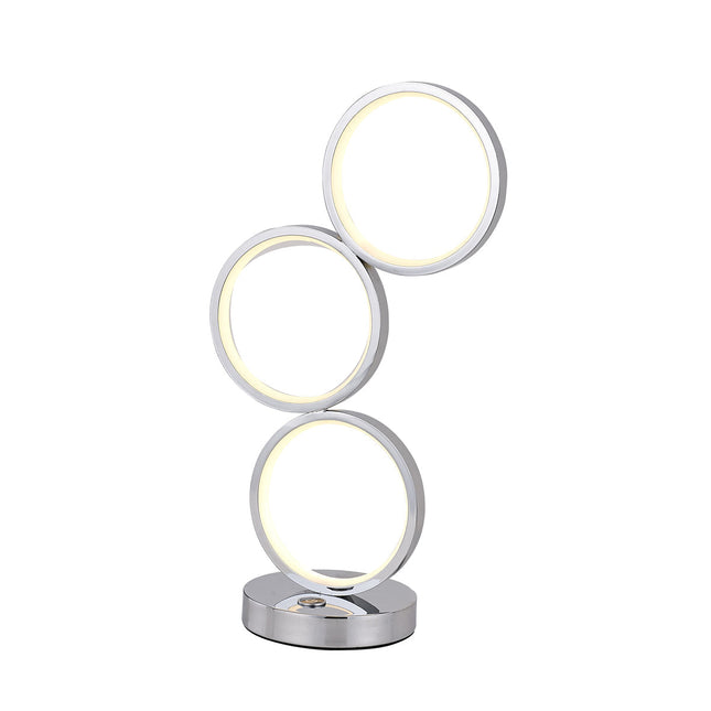 Iva LED Touch Table Lamp Rose Gold Chrome Modern Circular Design