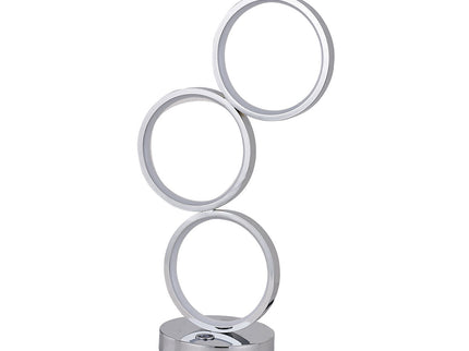 Iva LED Touch Table Lamp Rose Gold Chrome Modern Circular Design.